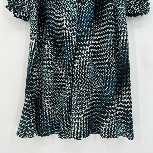 Classiques Entier Silk Grahic Print Keyhole Long Sleeve Midi Dress Size 12 - Picture 13 of 13